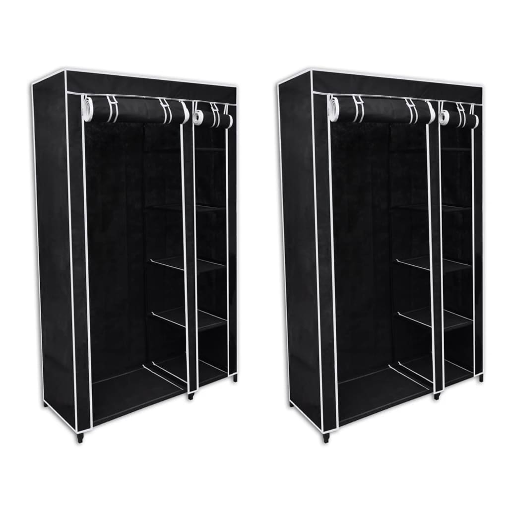 Armadi Pieghevoli 2 pz Crema 110x45x175 cm in Tessuto